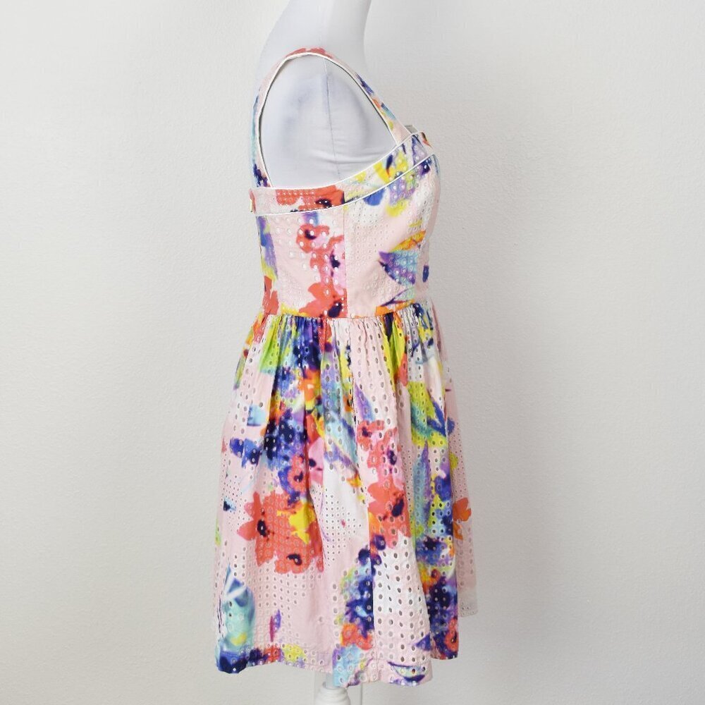 Trina Turk Elin Eyelet Fit and Flare Dress - 6 - Picture 5 of 9